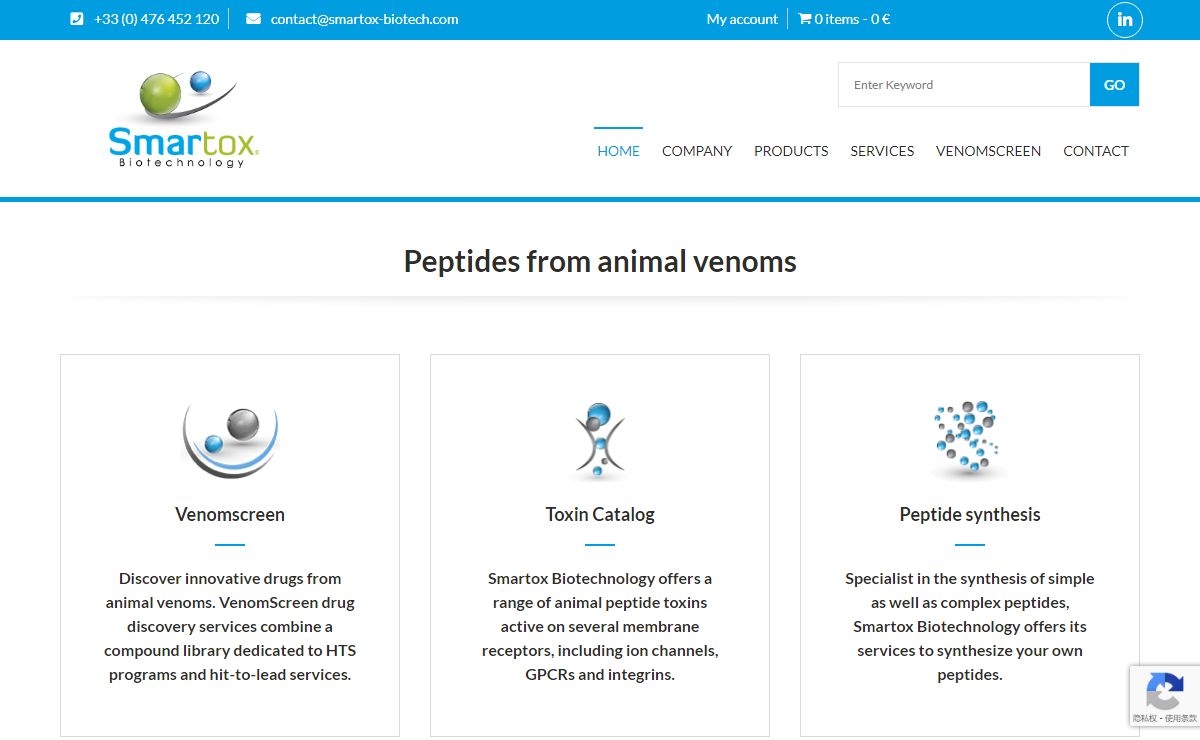 Smartox Biotechnology I Peptides and drug discovery services from venoms