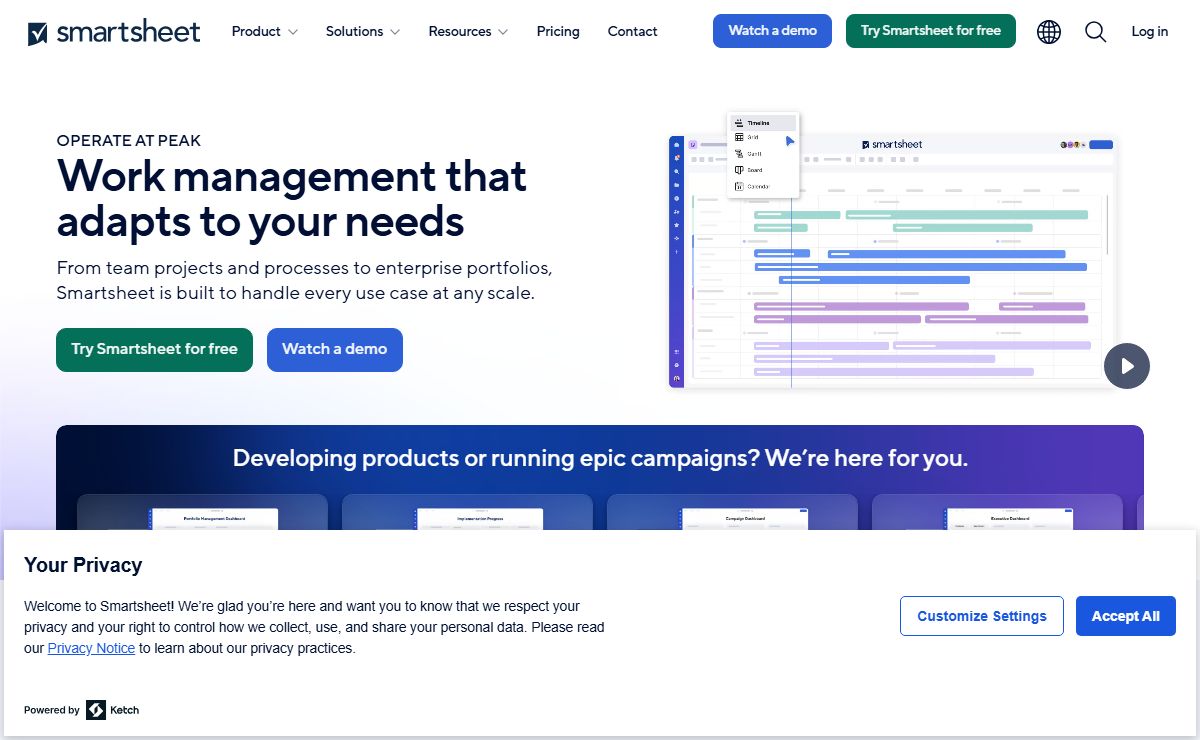 Modern Project & Work Management Platform | Smartsheet