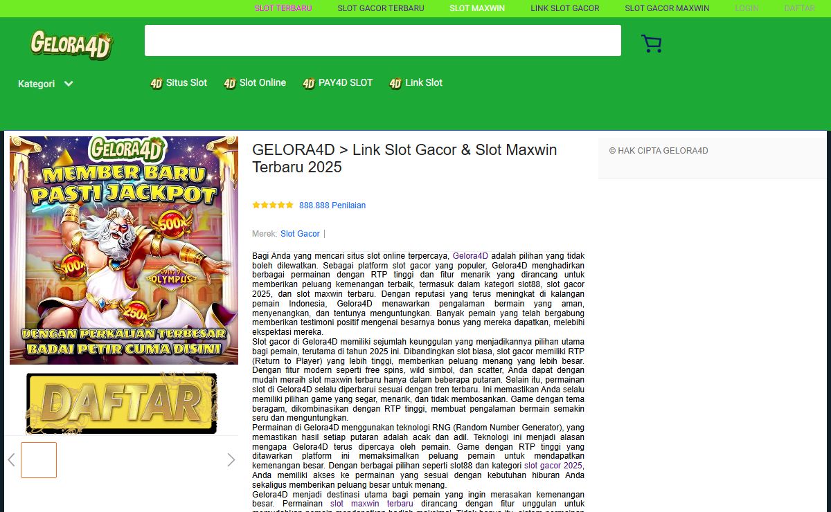 GELORA4D > Link Slot Gacor & Slot Maxwin Terbaru 2025