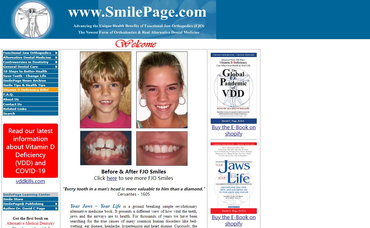 Welcome to SmilePage®, Dr. David C. Page, Author of Your Jaws ~ Your Life