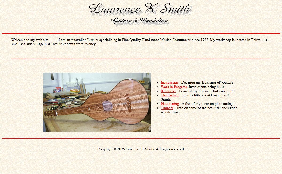 Lawrence K Smith Guitar and Mandolin Maker and  Guitar Repairer