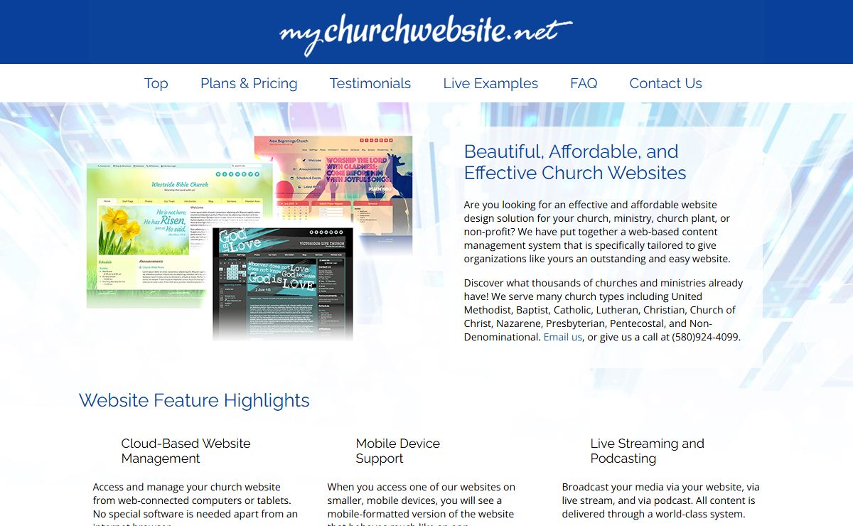 Full-Featured Church Website Builder | Modern Designs | $99
