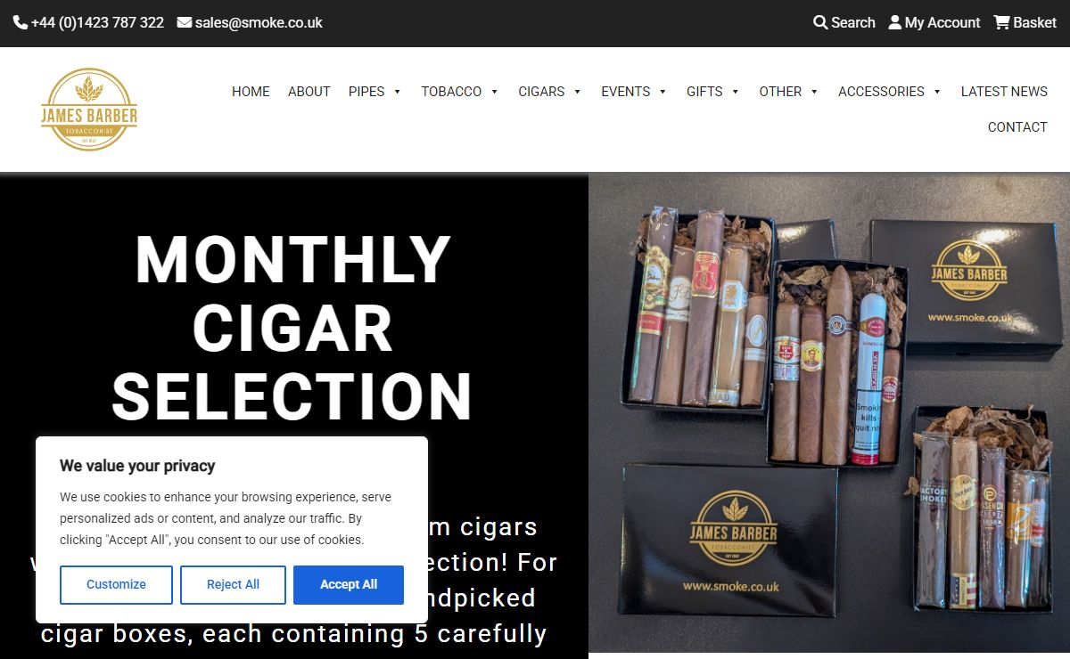 James Barber Tobacconists | Cigars, Pipes & Gifts in Harrogate