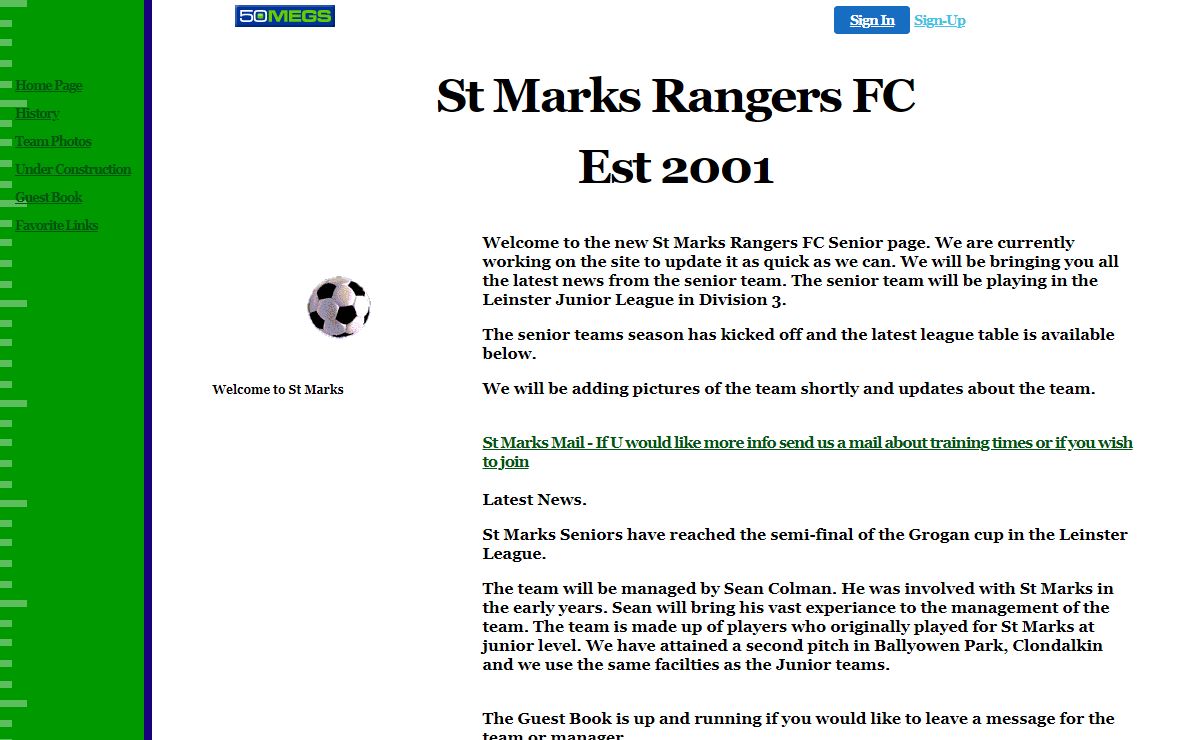 Football Web Page