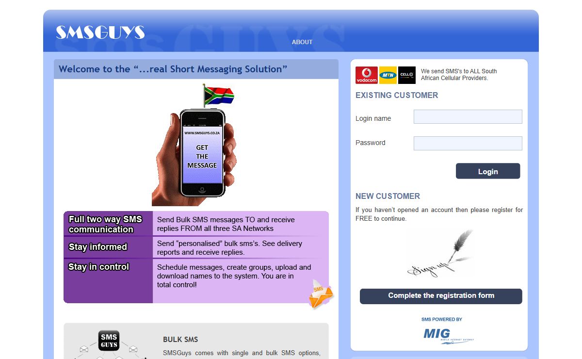 SMSGuys - Send Bulk SMS messages from PC or Computer direct to Mobile phones, Bulk SMS text messaging software,Online SMS service