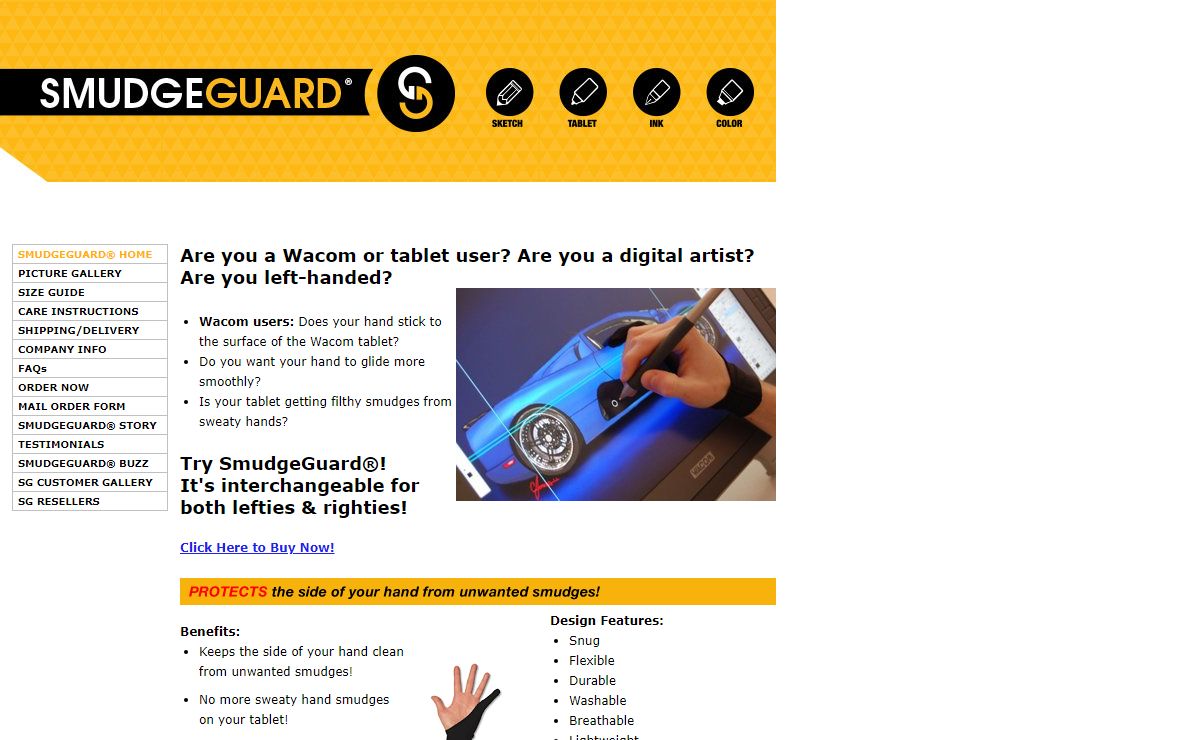 SmudgeGuard - Eliminates smudges and hand friction for Artists, Left-handed children & adults, Wacom and Tablet Users!