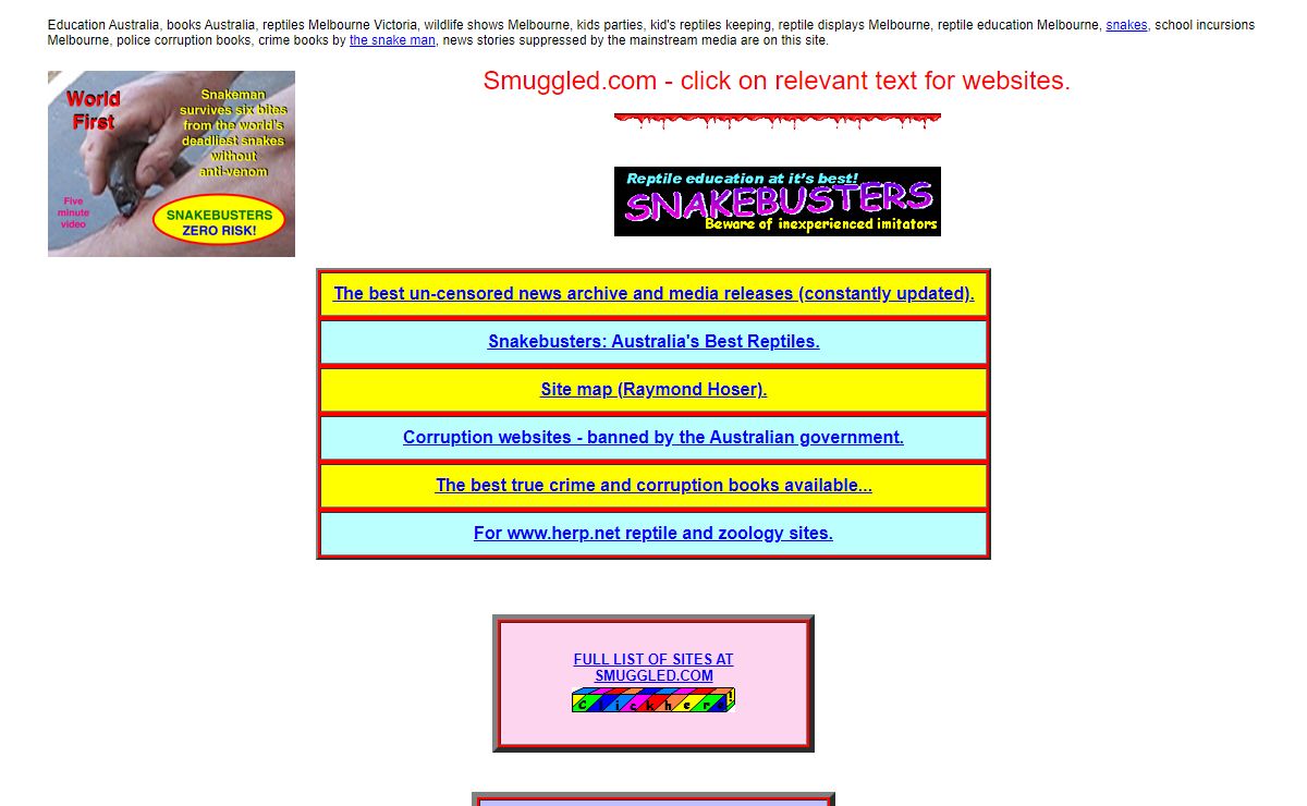 Books, news, shows, snakes, snake man, parties, Melbourne, Victoria