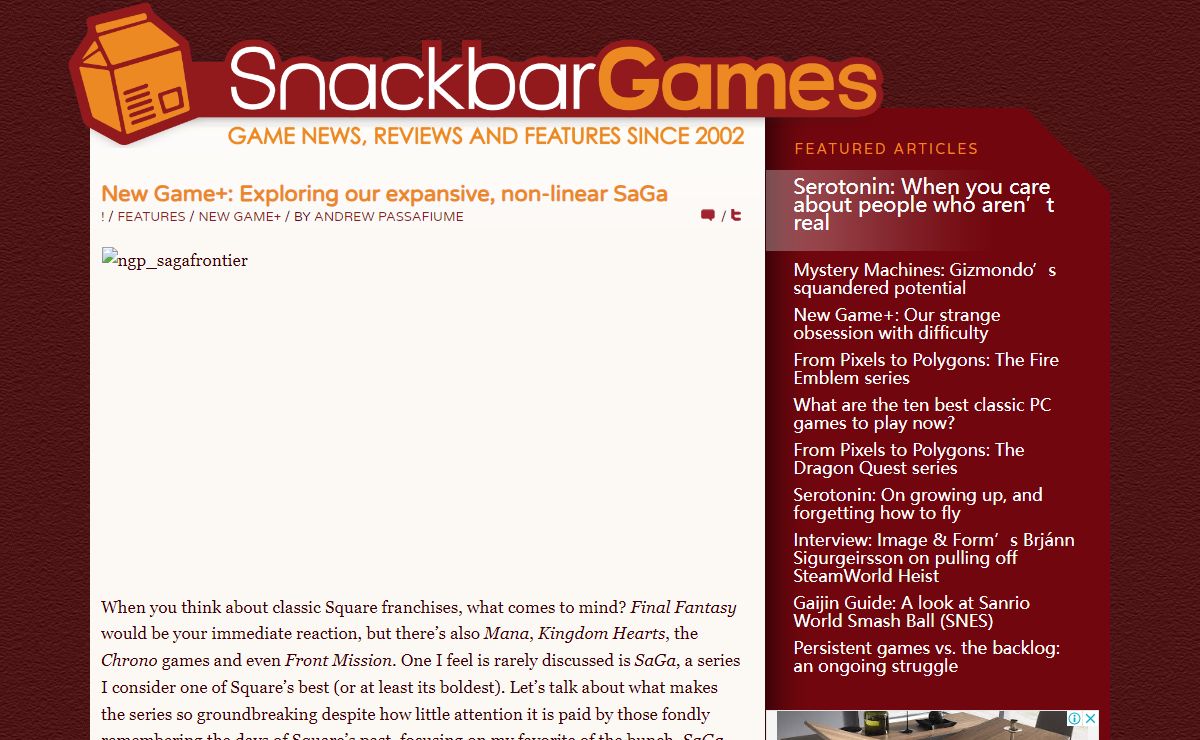 Snackbar Games — Game news, reviews and features since 2002