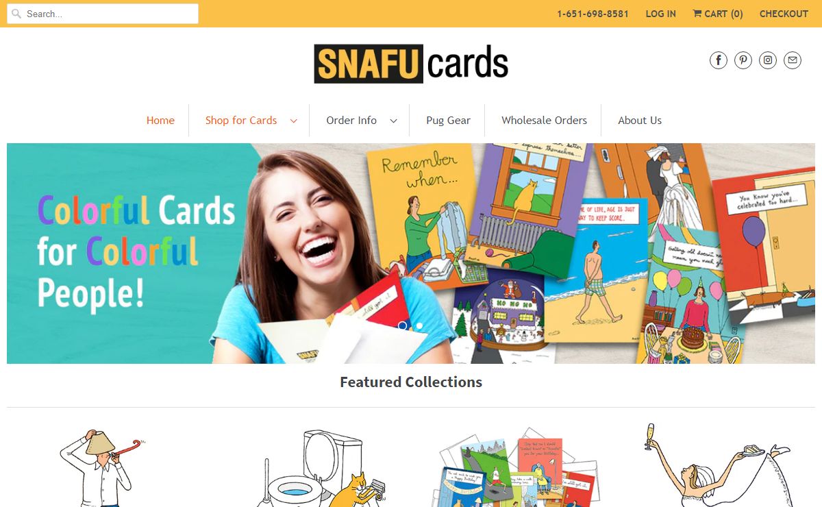 Snafu's Funny Greeting Cards | Funny Real Paper Greeting Cards Online