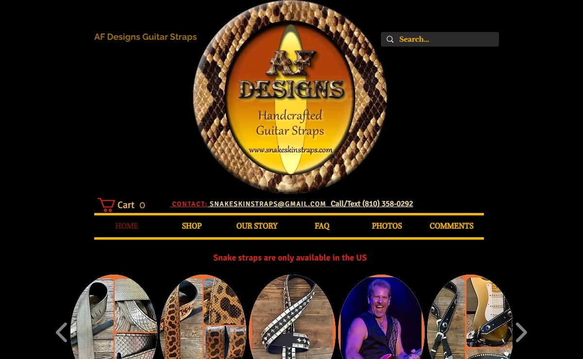 AF Designs Snakeskin Guitar Straps & Artist Replicas|Imlay Twp