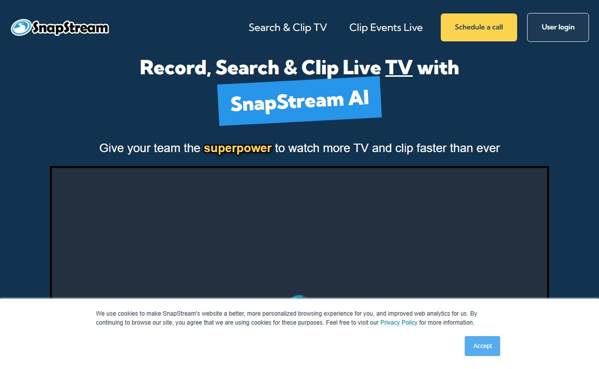 Record TV 24/7 in the cloud, search transcripts & make clips go viral!