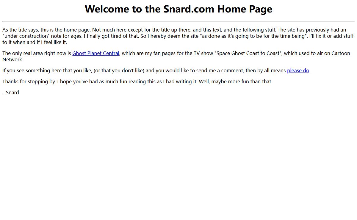 Snard.com Home Page