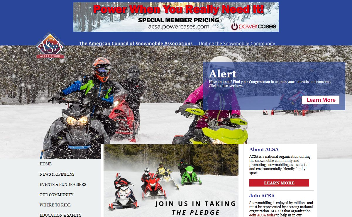 Welcome-American Council of Snowmobile Associations (ACSA) Uniting the Snowmobile Community