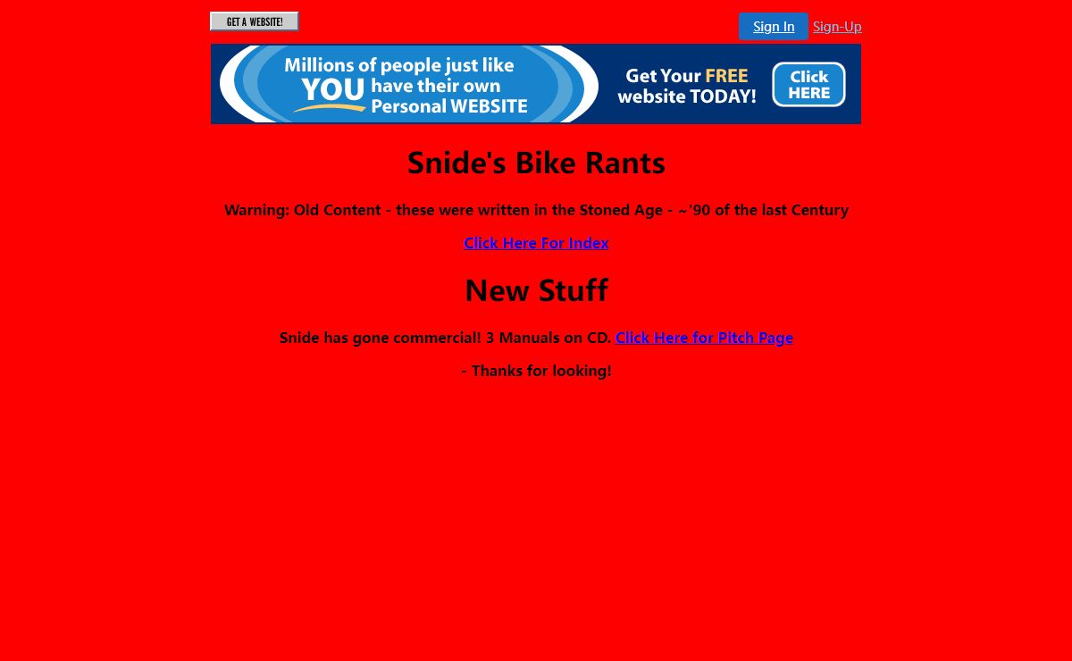 Snide's Bike Rants