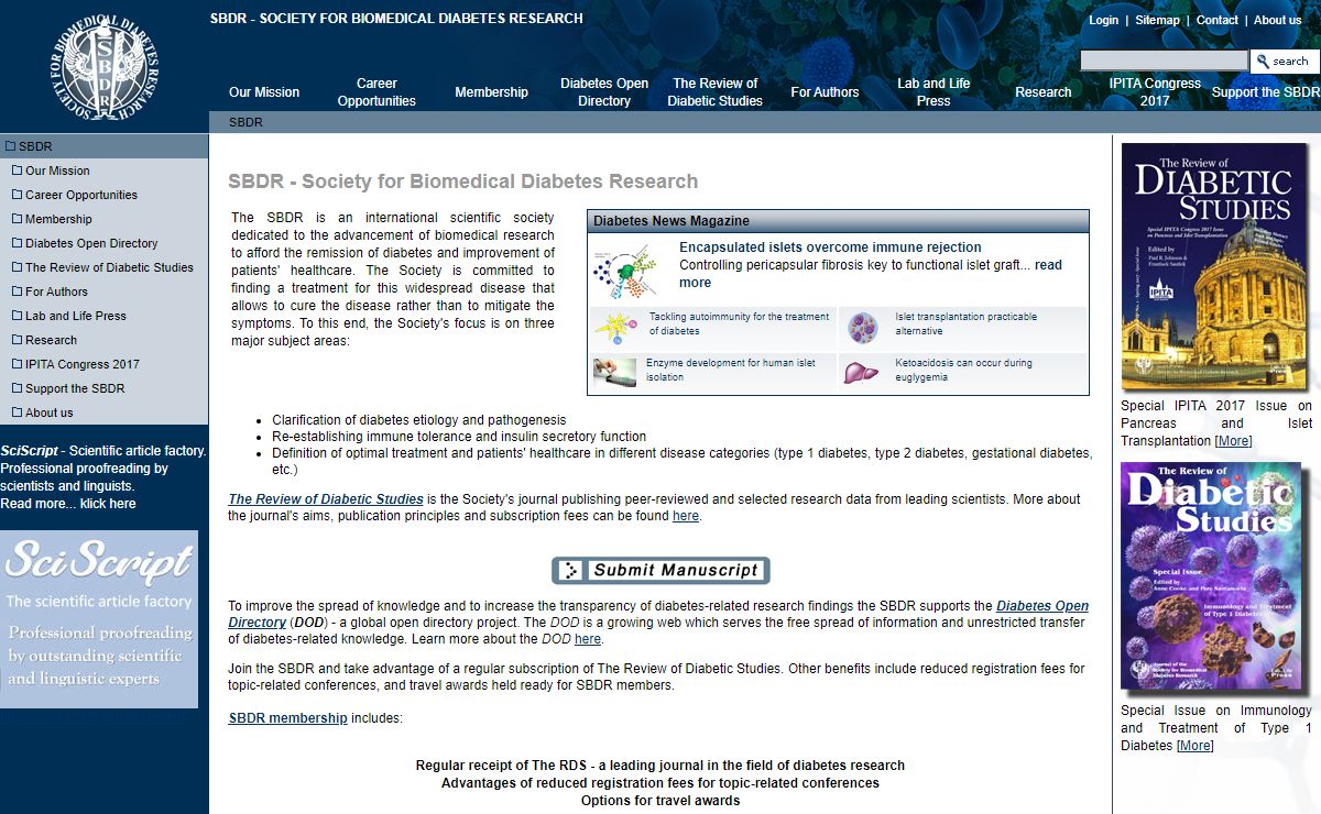SBDR - Society for Biomedical Diabetes Research