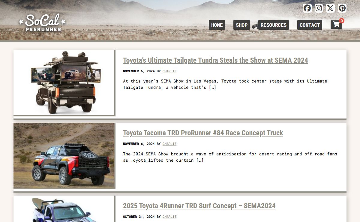 Socal Prerunner - Prerunners, Trophy Trucks, Baja & Desert Racing