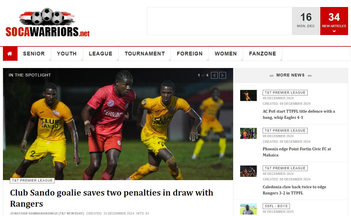 Soca Warriors Online - Trinidad & Tobago Football