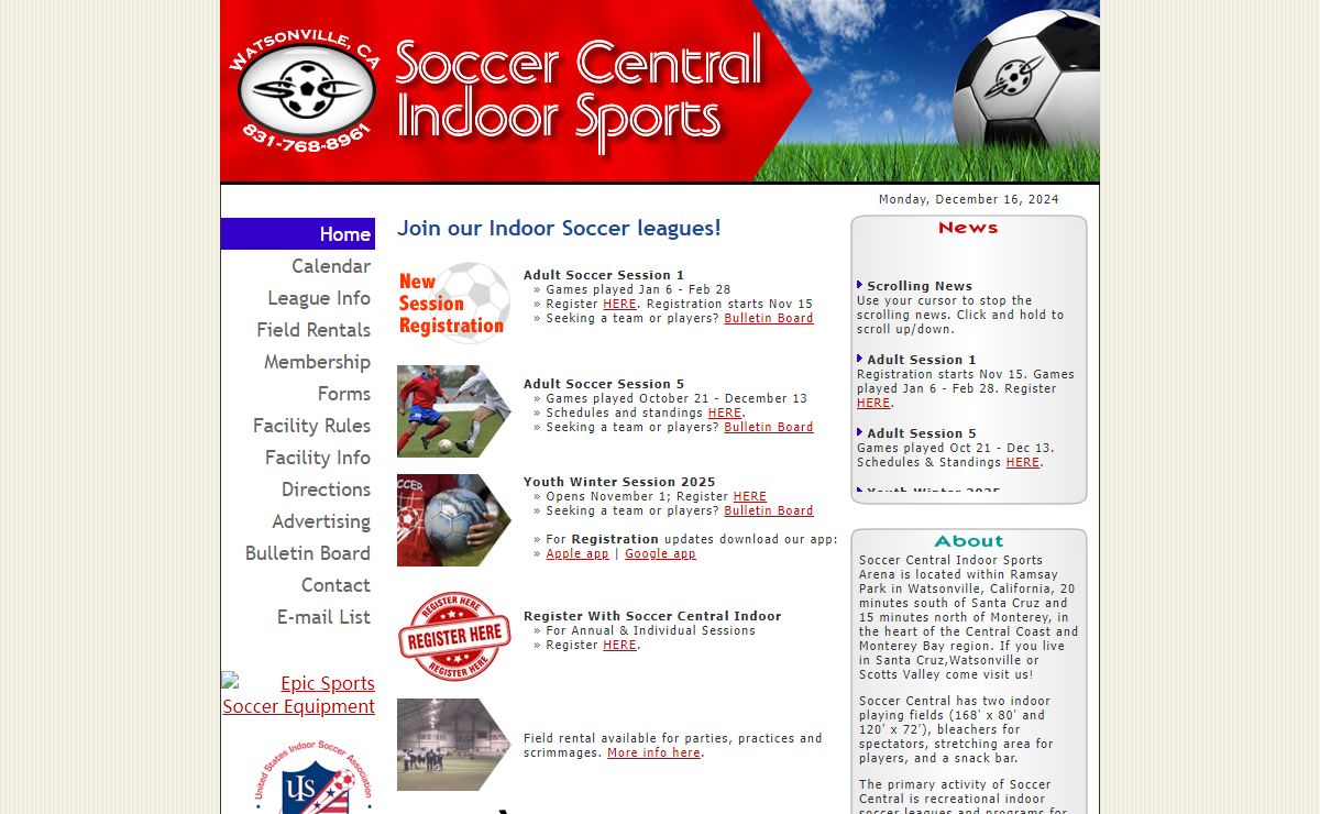 Soccer Central Indoor Home