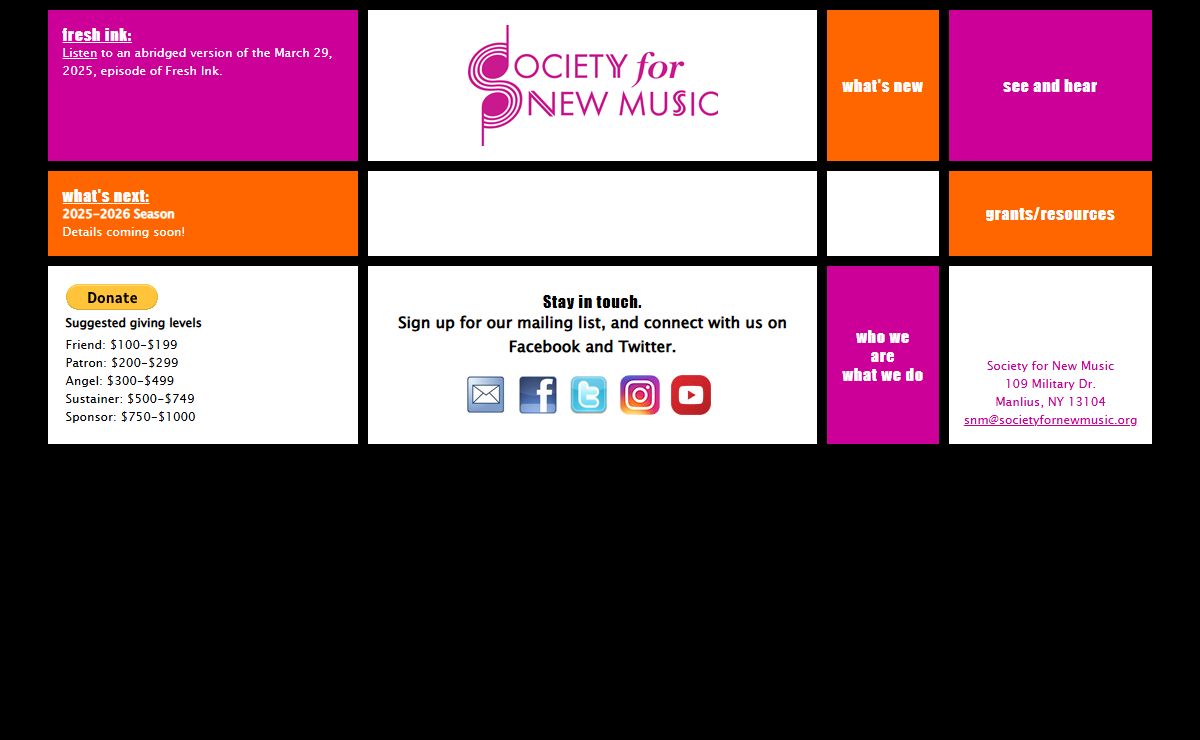 Society for New Music Home