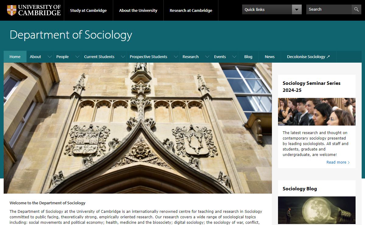 Department of Sociology | University of Cambridge