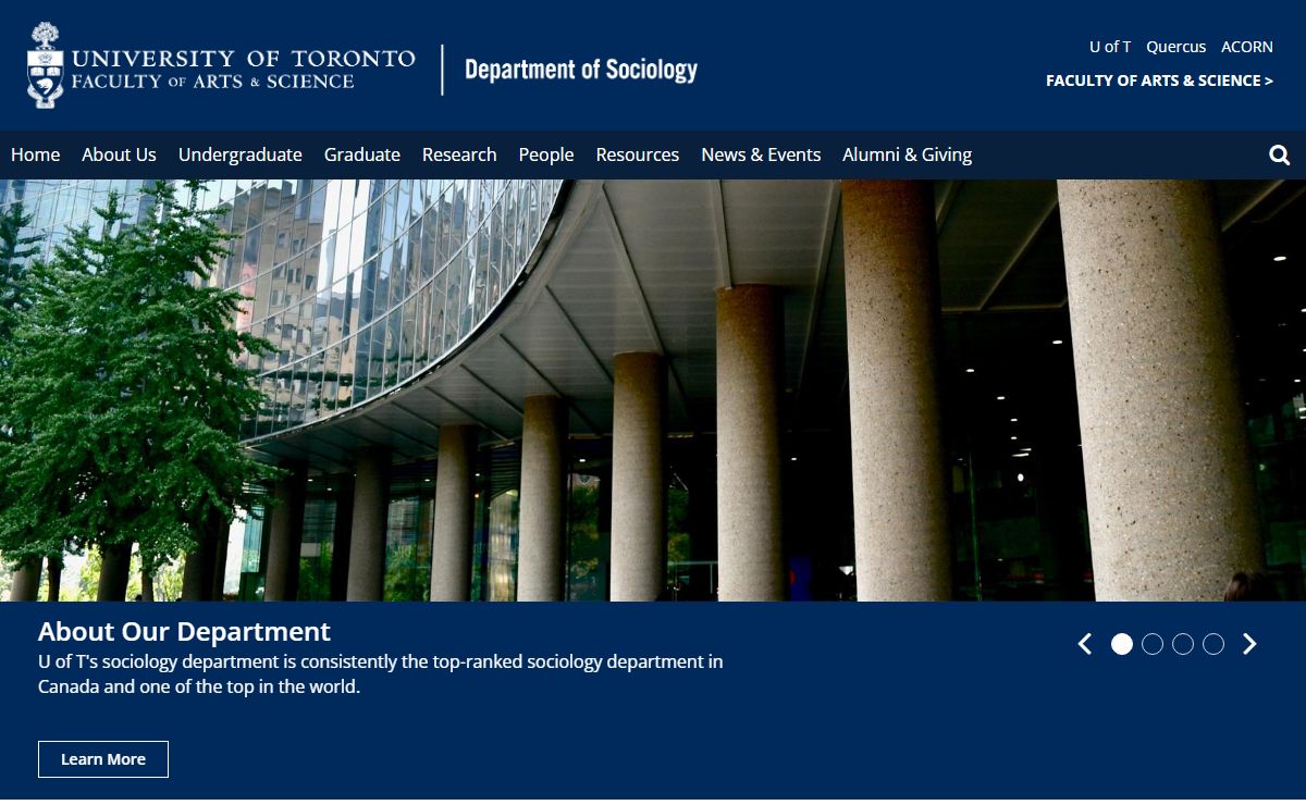 Department of Sociology | University of Toronto