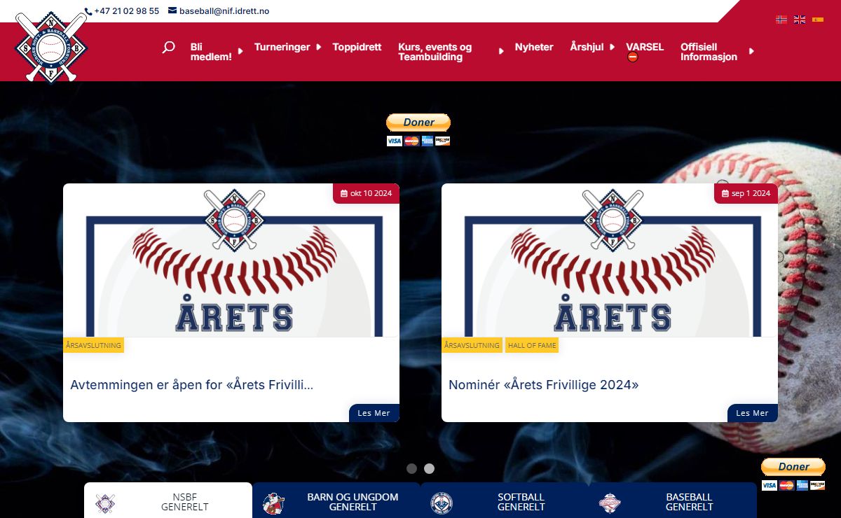 Startside - Norges Softball og Baseball-forbund