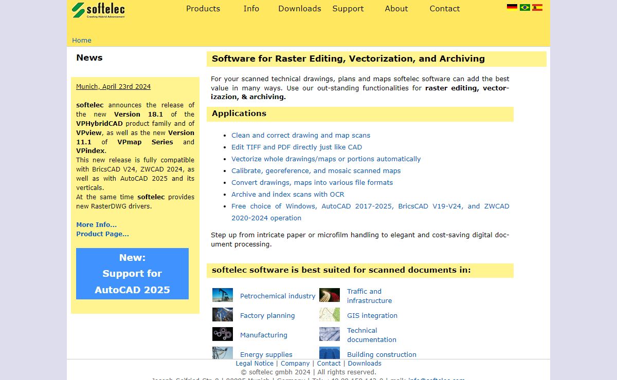 Raster editing, Vectorization, Archiving
