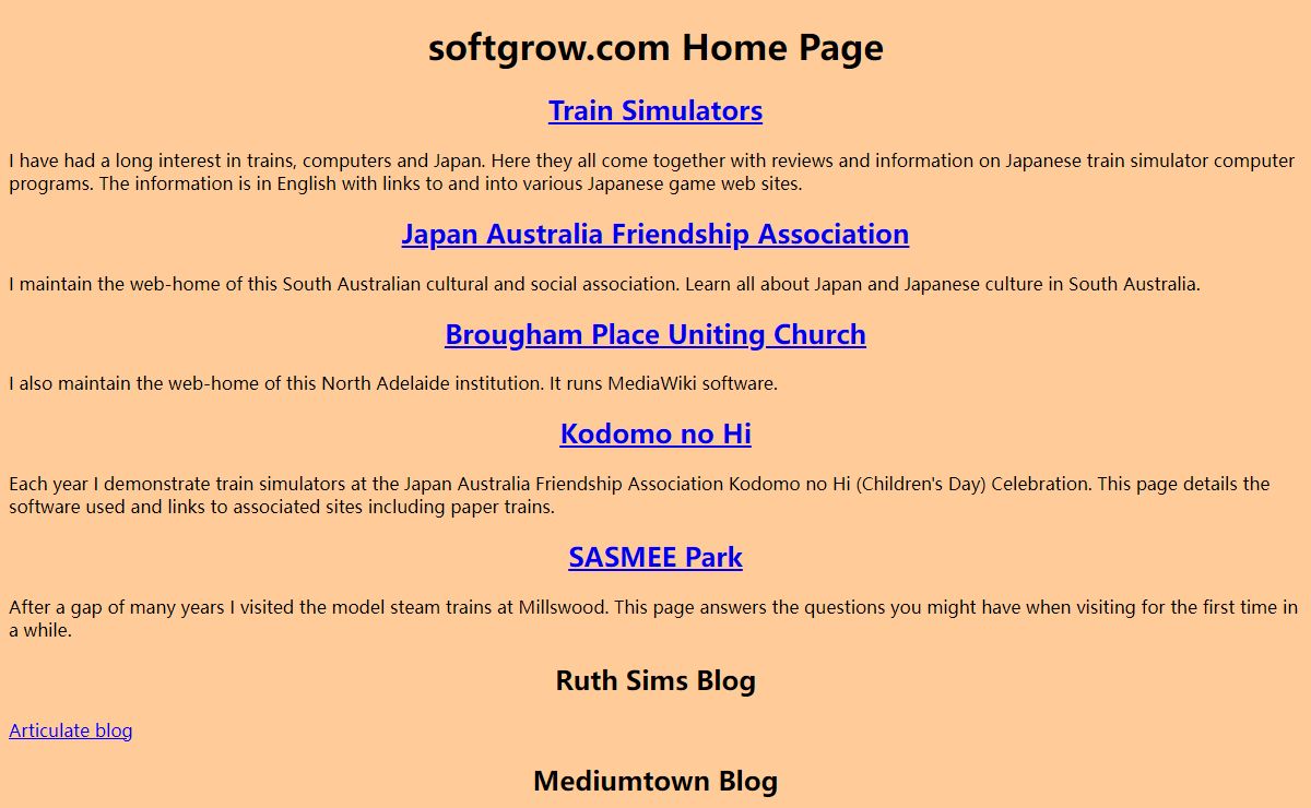 Softgrow.com Home Page