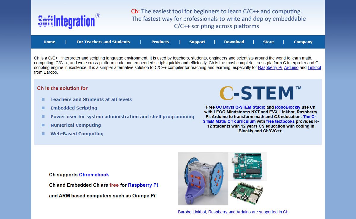 Ch -- an embeddable C/C++ interpreter, C and C++ scripting language