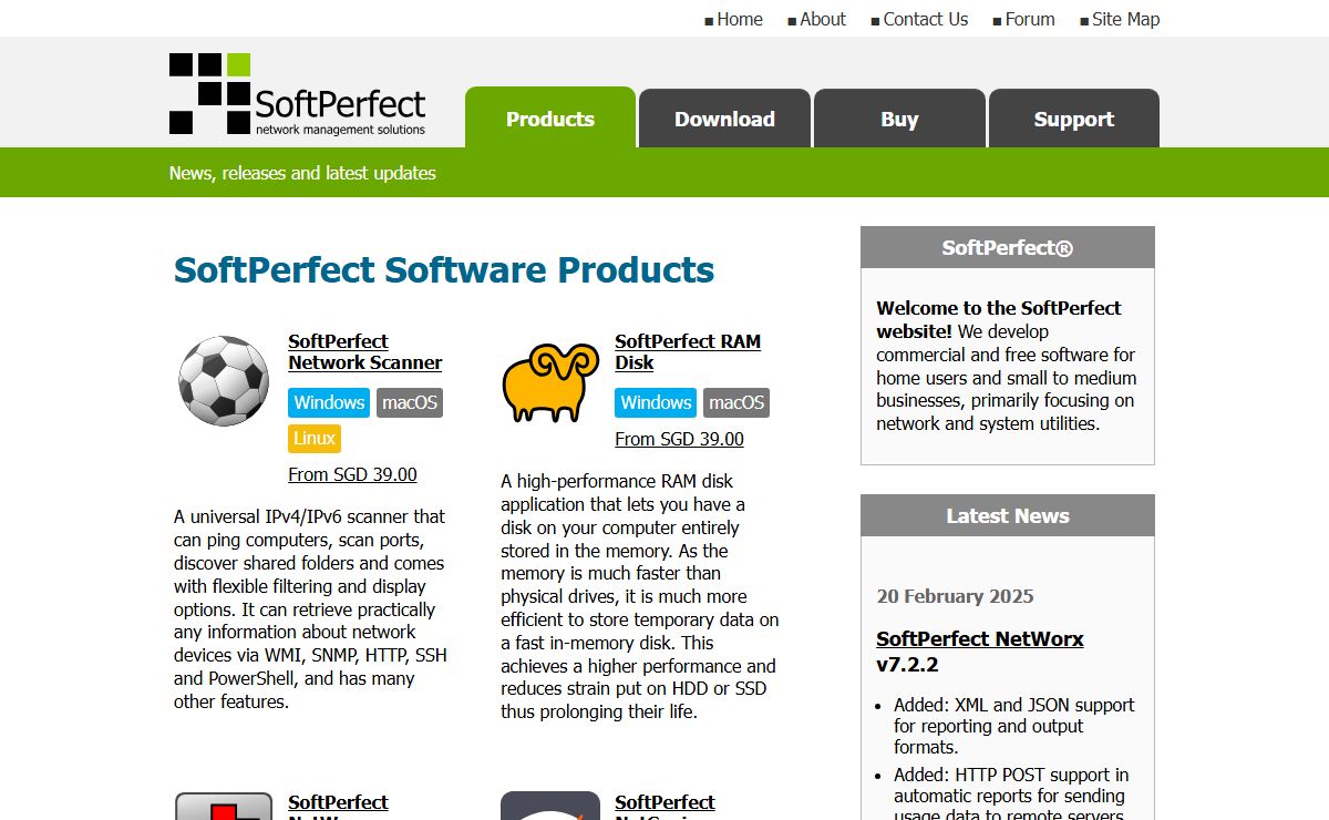 SoftPerfect : system and network management software