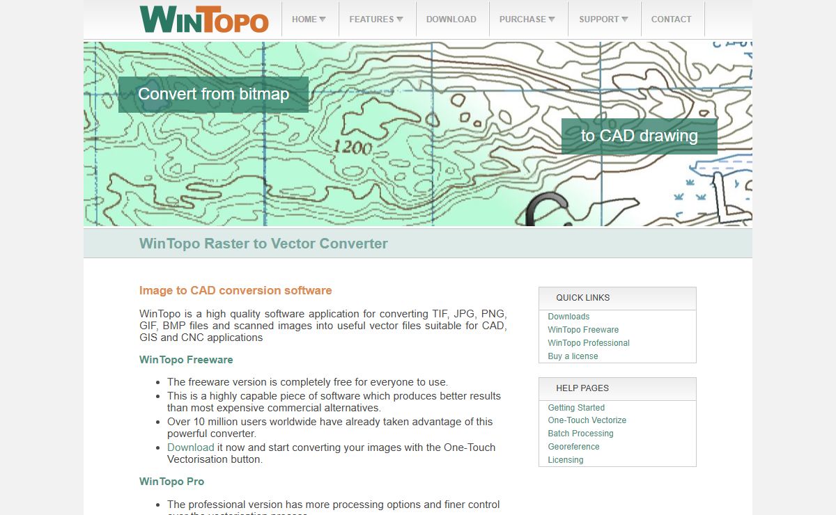 WinTopo - Raster to Vector conversion Software