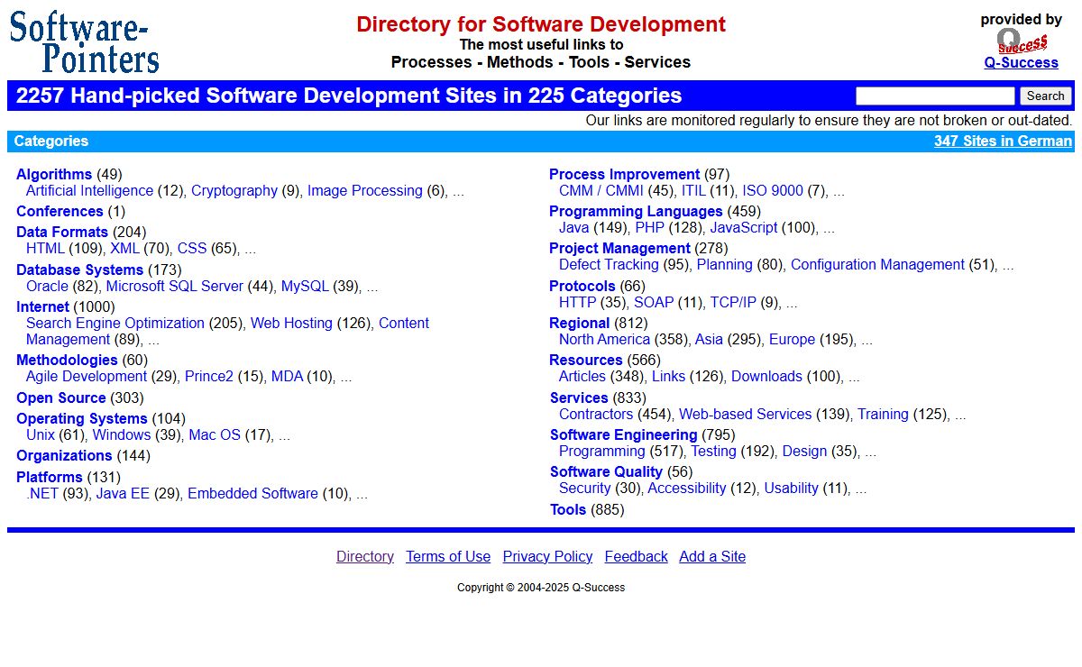 Software Pointers - Directory of the best Software Development Sites