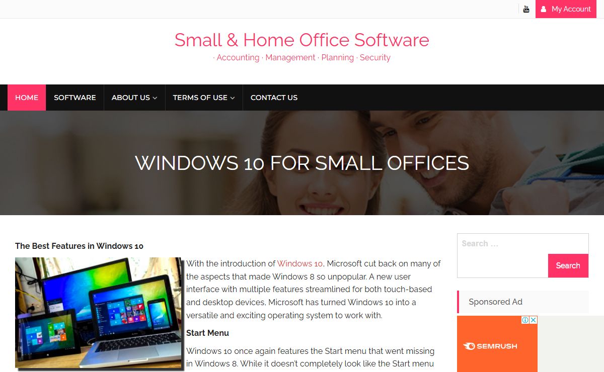 Small & Home Office Software – · Accounting · Management · Planning · Security