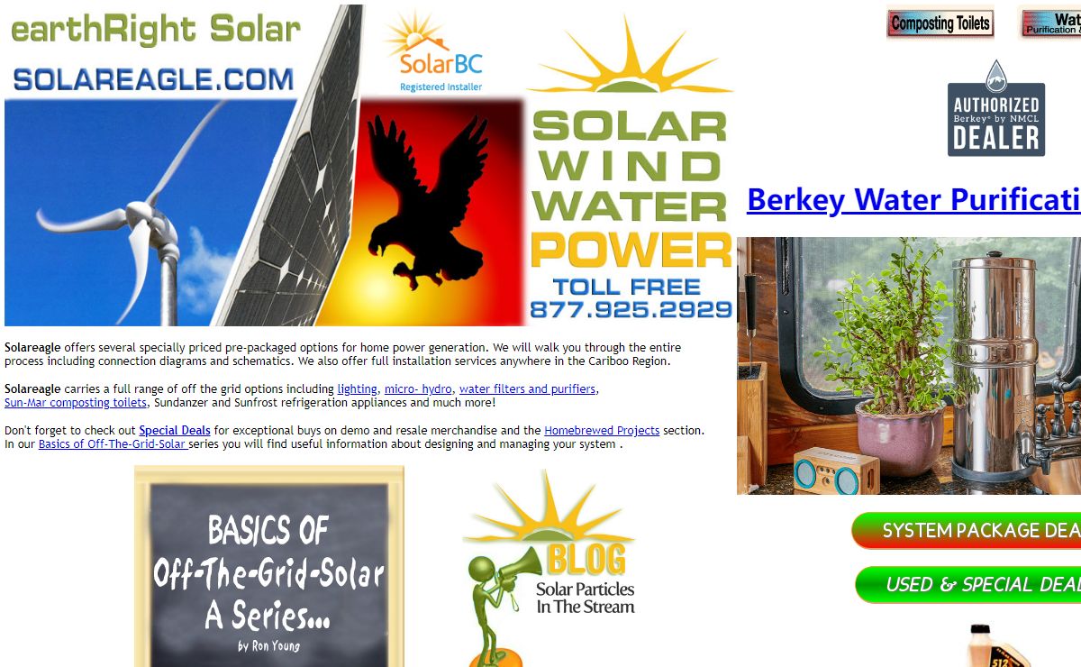 Solareagle - earthRight Solar Alternative Energy Products, Emergency power backup, Wind, Water and Solar Power, Sundanzer Refrigerators, Sunfrost Refrigerators