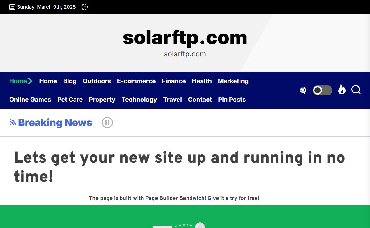Lets get your new site up and running in no time! - solarftp.com