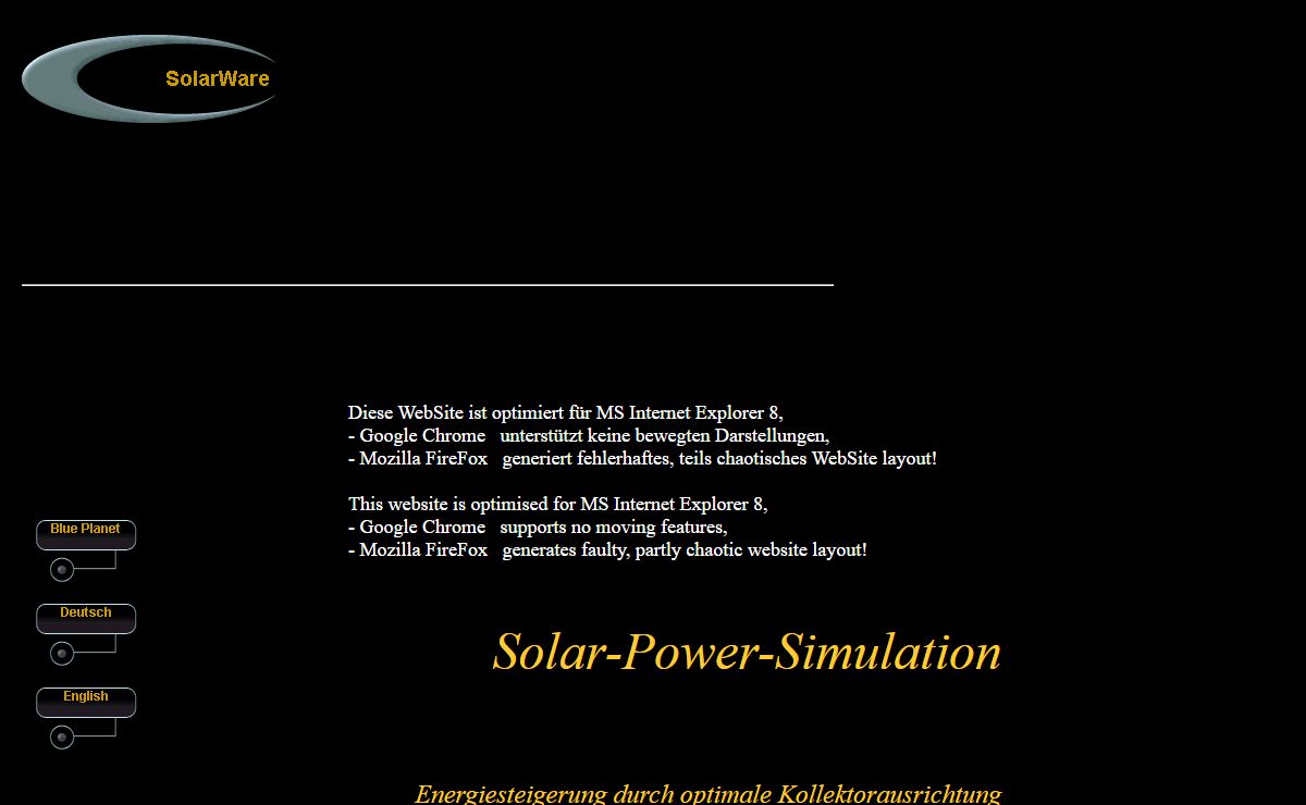 Solarware's Solar-Power-Simulation worldwide