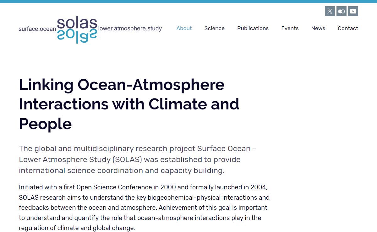 Linking Ocean-Atmosphere Interactions with Climate and People - SOLAS INT