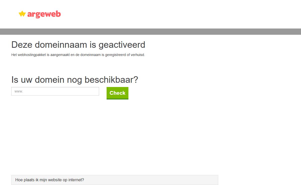 Deze domeinnaam is geactiveerd