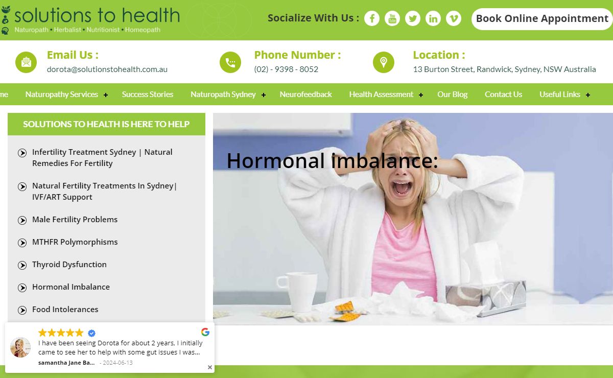 Solutions to Health: Naturopathy Treatment in Sydney