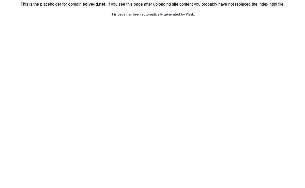 PlaceHolder for solve-id.net
