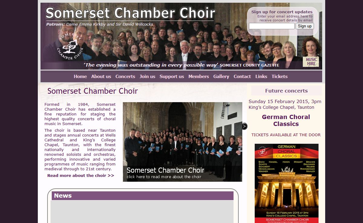 Somerset Chamber Choir - one of the finest choirs in Somerset and South West England