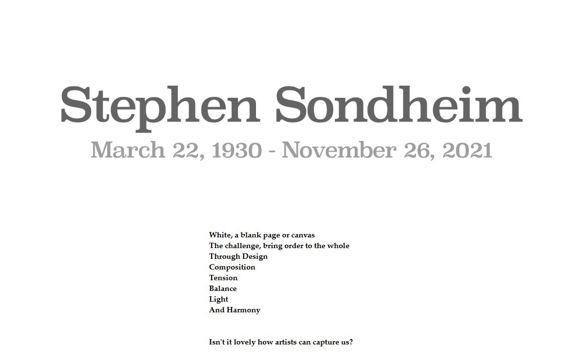 Sondheim.com - The Web's Resource for All Things Sondheim Since 1994