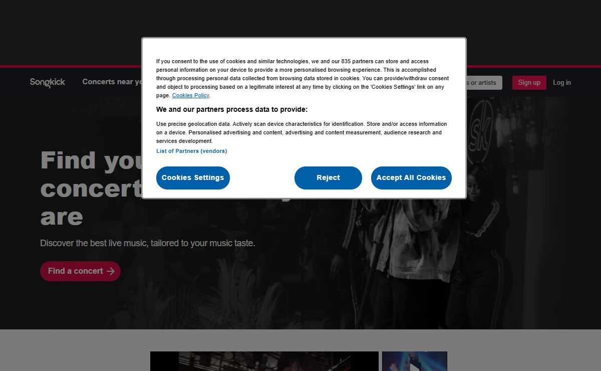 Find the Best Concerts Near You, Tour Dates & Tickets Worldwide | Songkick