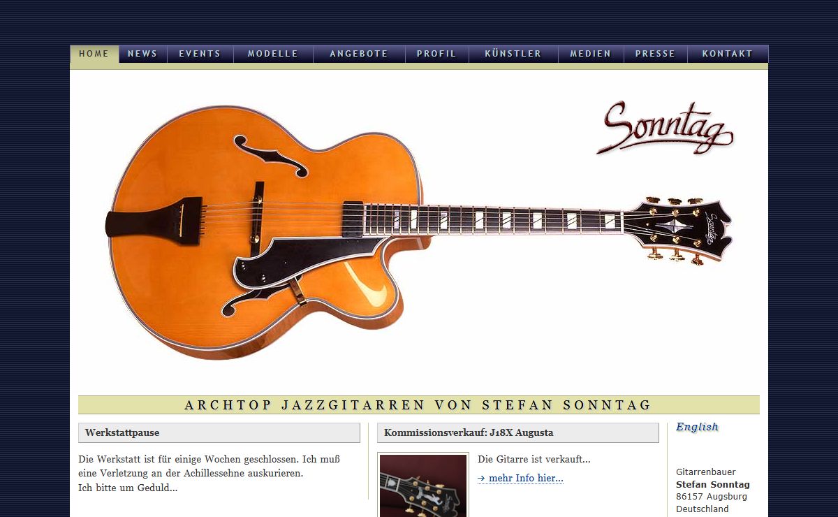 Archtop Jazzgitarren von Gitarrenbauer Stefan Sonntag: Ihre nächste Jazzgitarre
