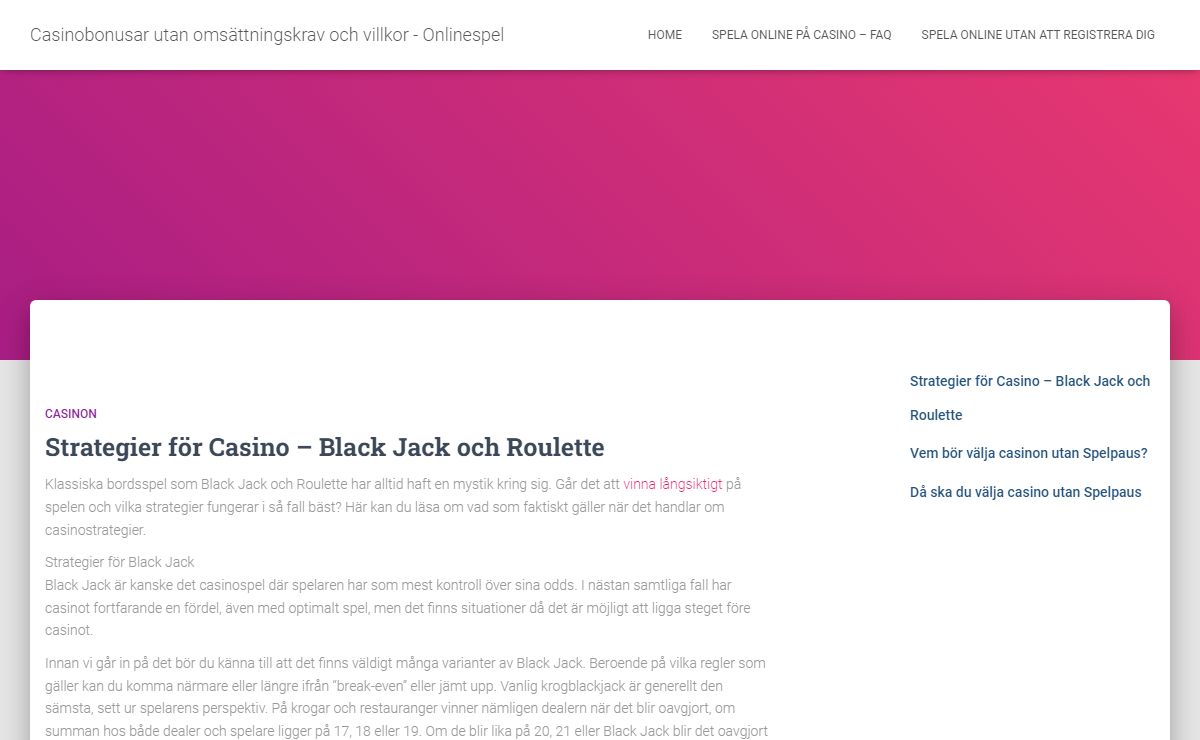 Casinobonusar utan omsättningskrav och villkor – Onlinespel
