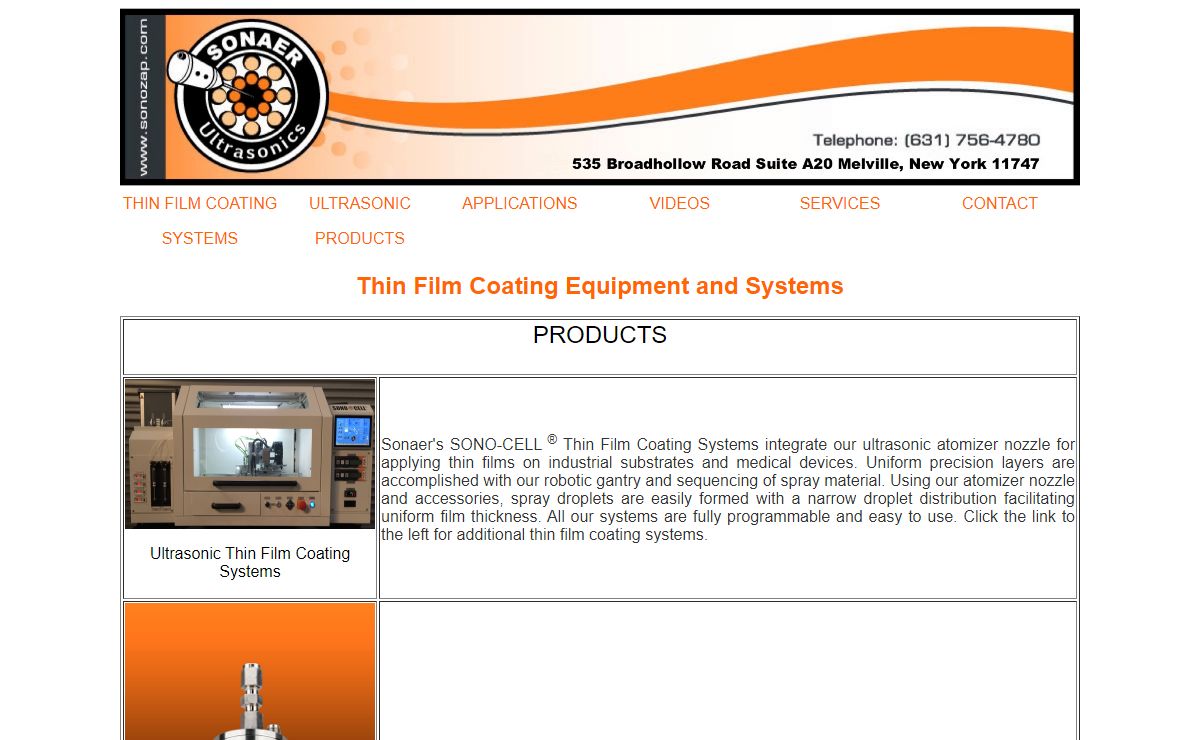 Sonaer Thin Film Coatings