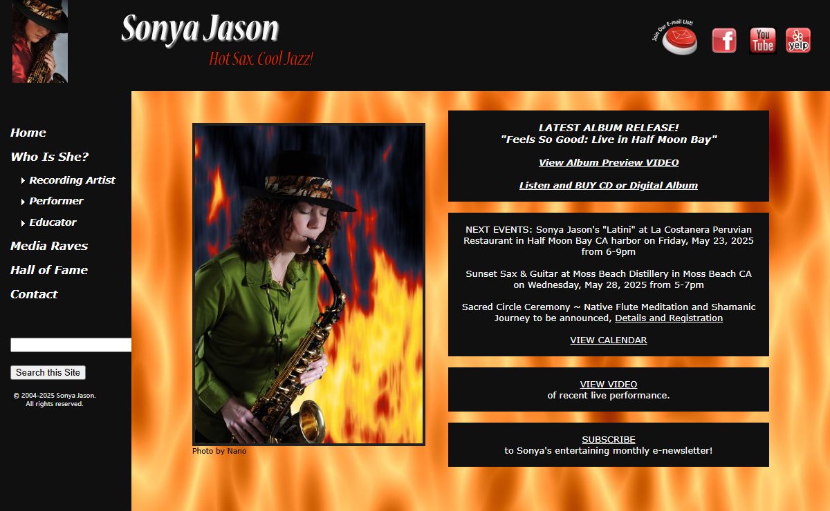 Sonya Jason - jazz saxophonist, recording artist, performer and educator in San Francisco, California