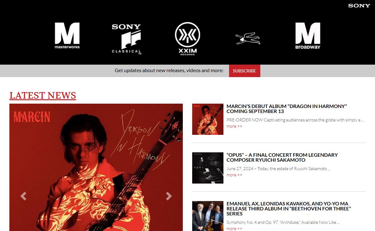 Sony Masterworks | The Official Sony Masterworks Site