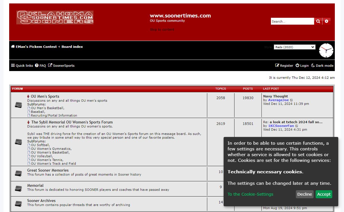www.soonertimes.com - Index page