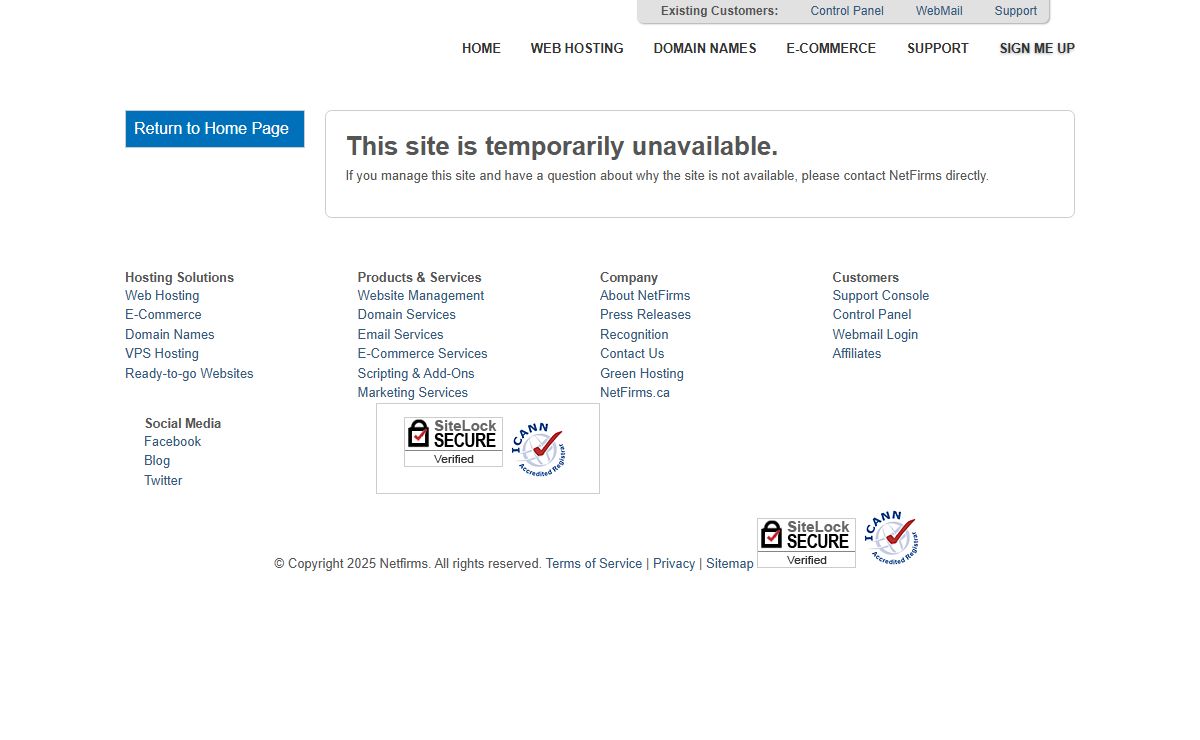 Netfirms | This site is temporarily unavailable